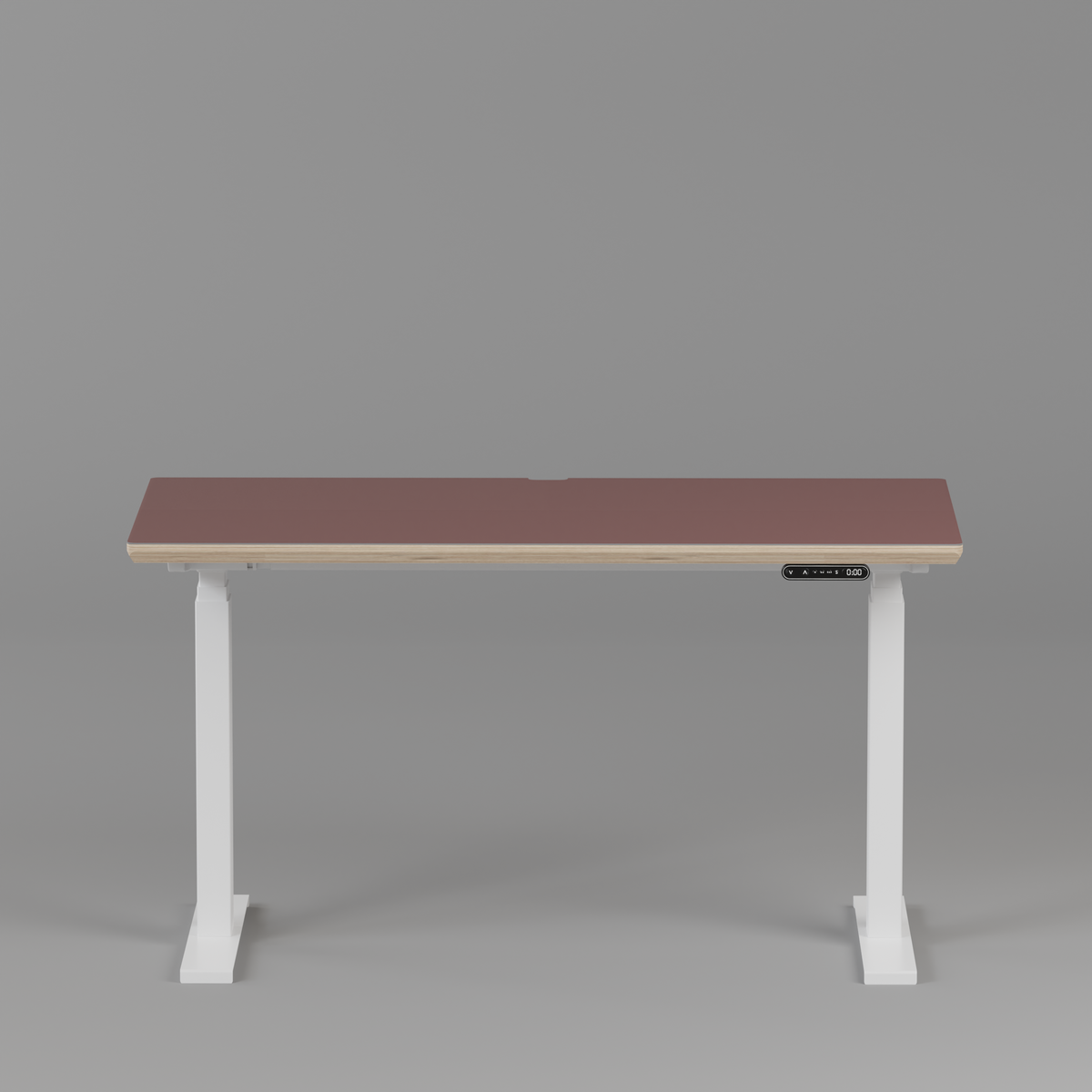 Model 301 Electric Standing Desk | Rosso Fenix | 48 x 24 in | White Legs