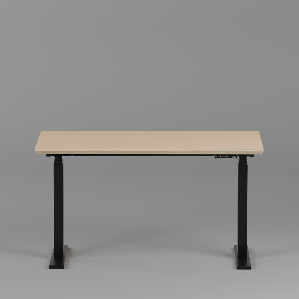 Model 301 Electric Standing Desk | Beige Fenix | 48 x 24 in | Black Legs