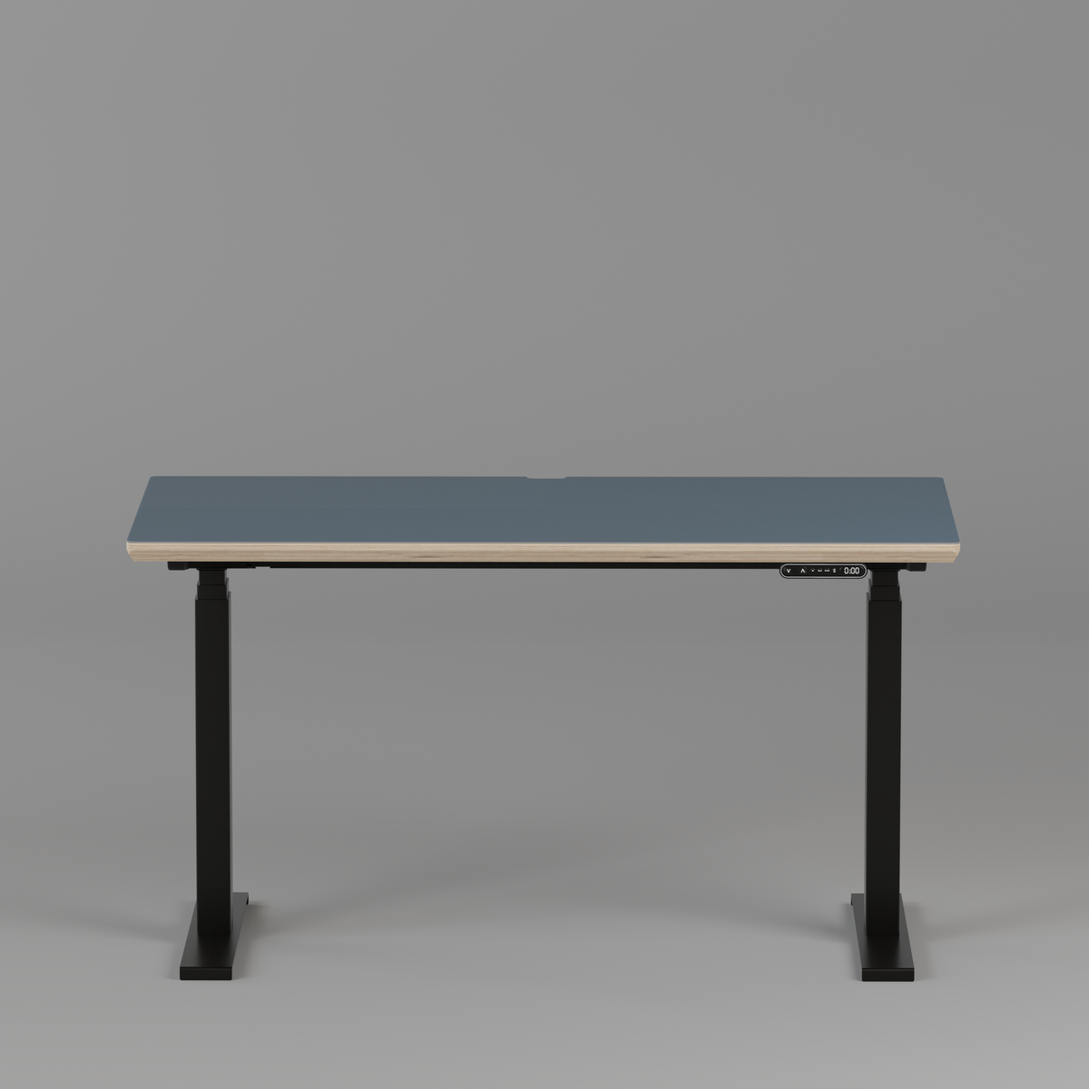 Model 301 Electric Standing Desk | Yale Blue Fenix | 48 x 24 in | Black Legs