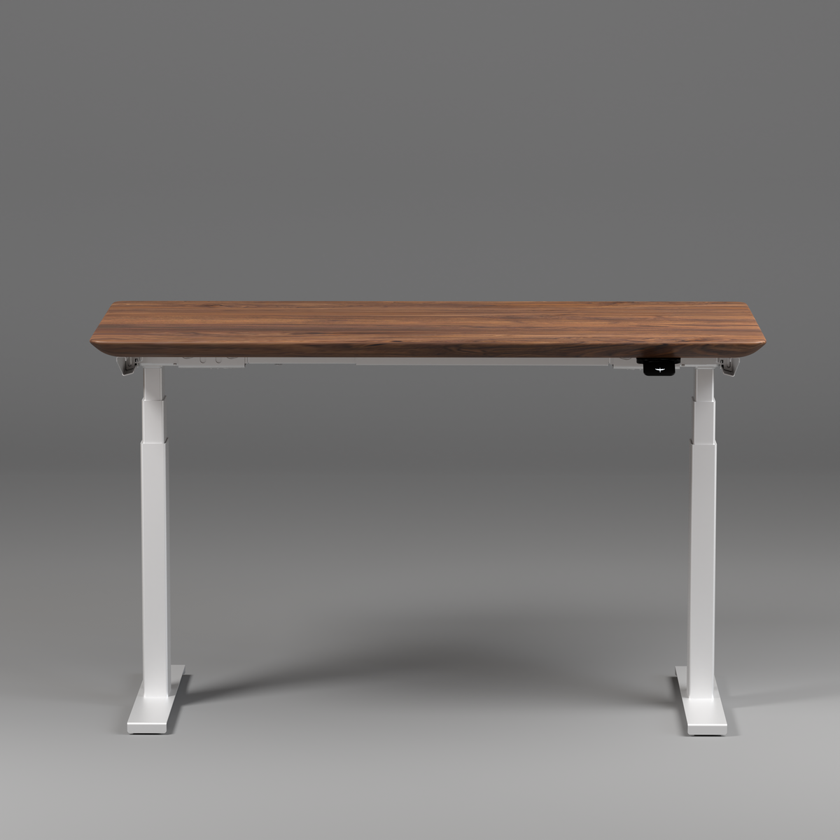 Model 304 Pro Electric Standing Desk | Walnut Wood | 55 x 28 in | White Legs