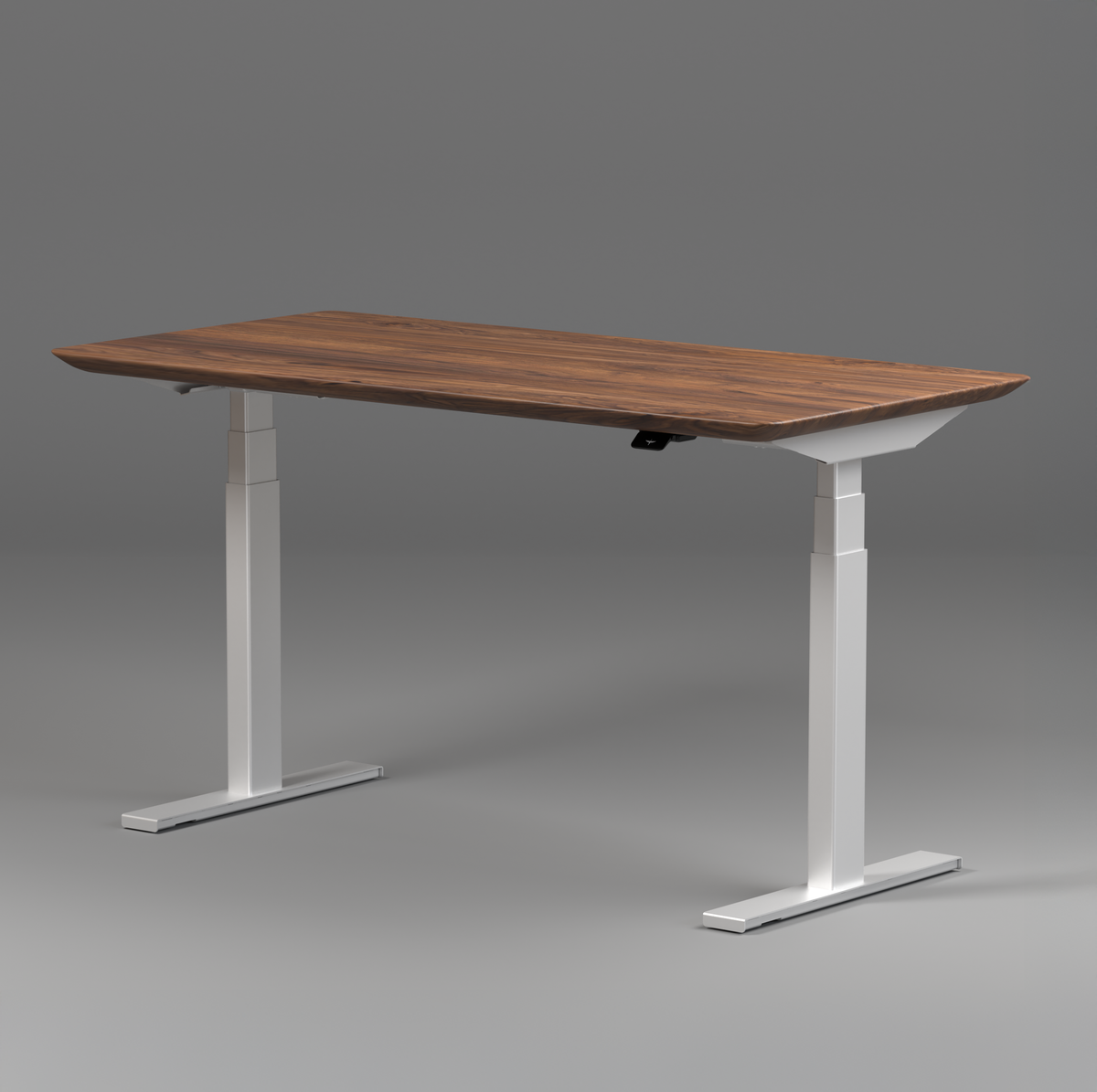 Model 304 Pro Electric Standing Desk | Walnut Wood | 60 x 30 in | White Legs