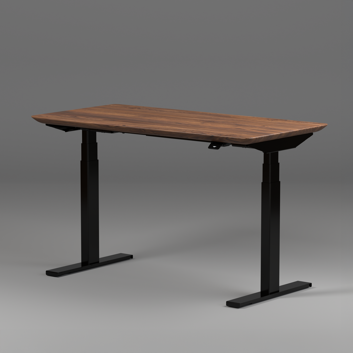 Model 304 Pro Electric Standing Desk | Walnut Wood | 55 x 28 in | Black Legs