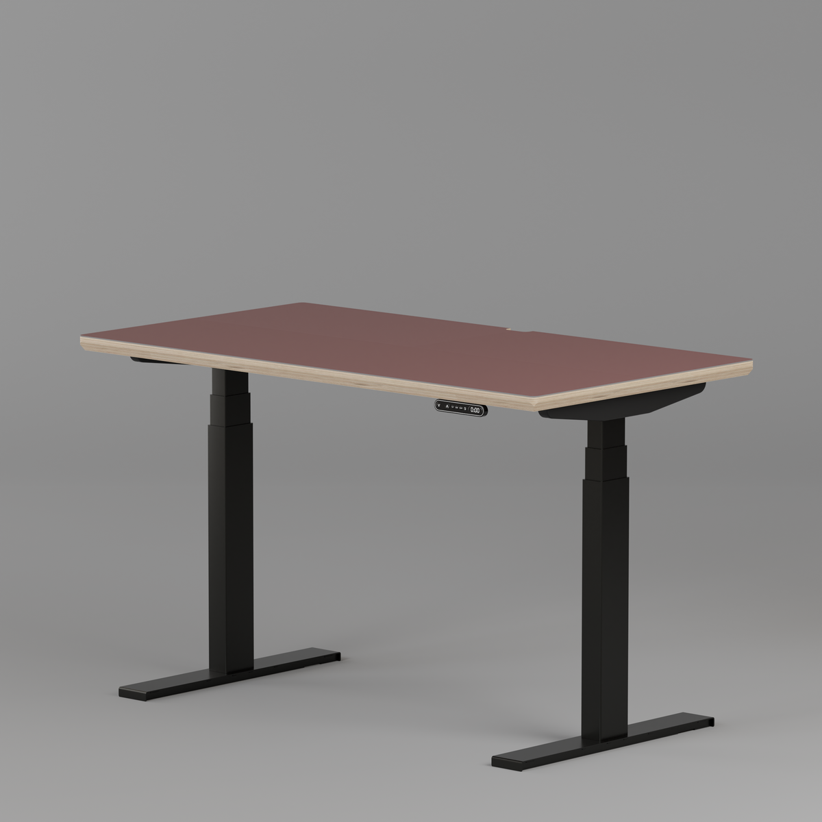 Model 301 Electric Standing Desk | Rosso Fenix | 48 x 24 in | Black Legs