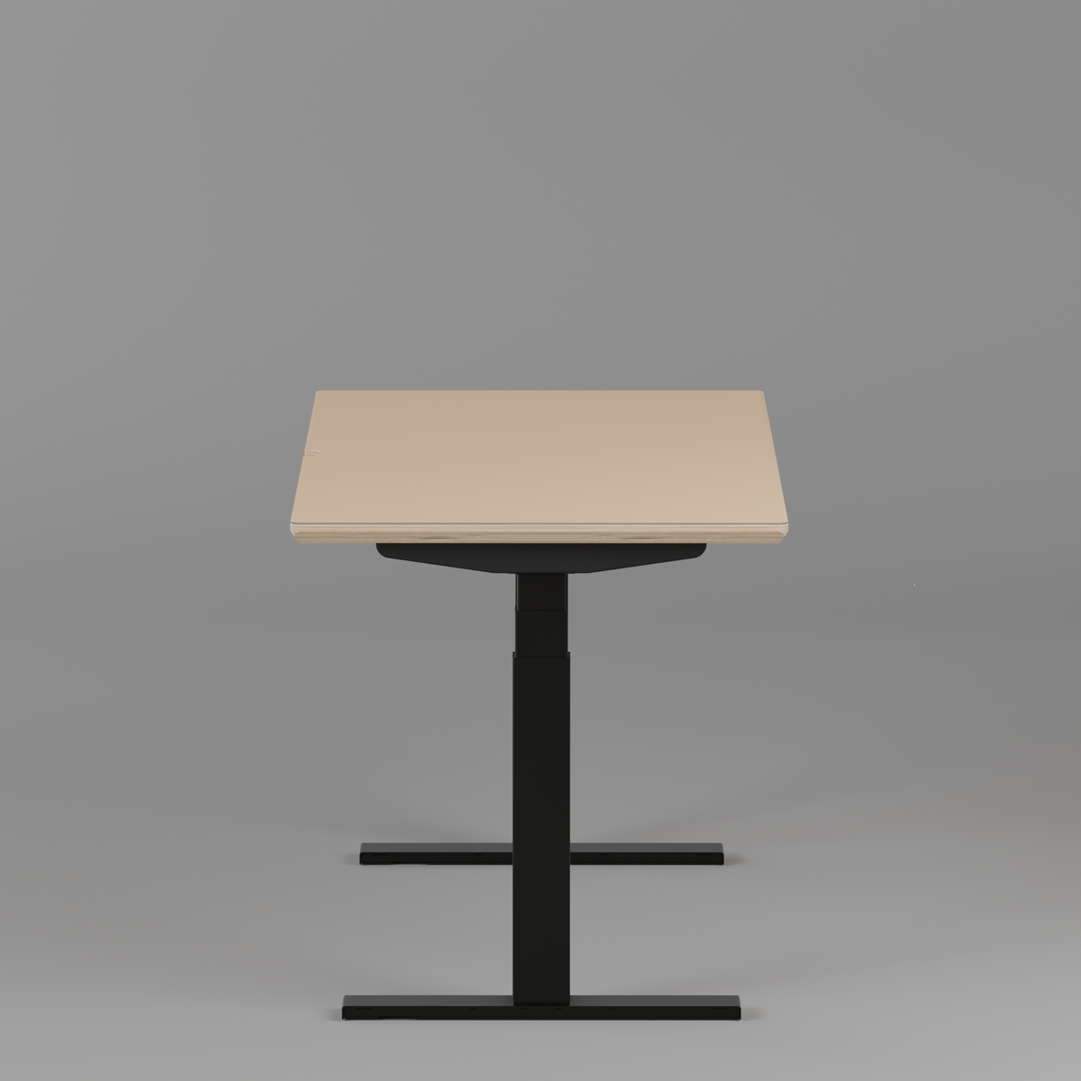 Model 301 Electric Standing Desk | Beige Fenix | 55 x 27 in | Black Legs