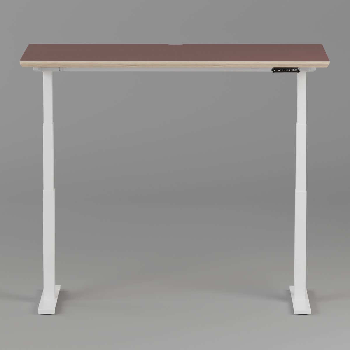 Model 301 Electric Standing Desk | Rosso Fenix | 55 x 27 in | White Legs