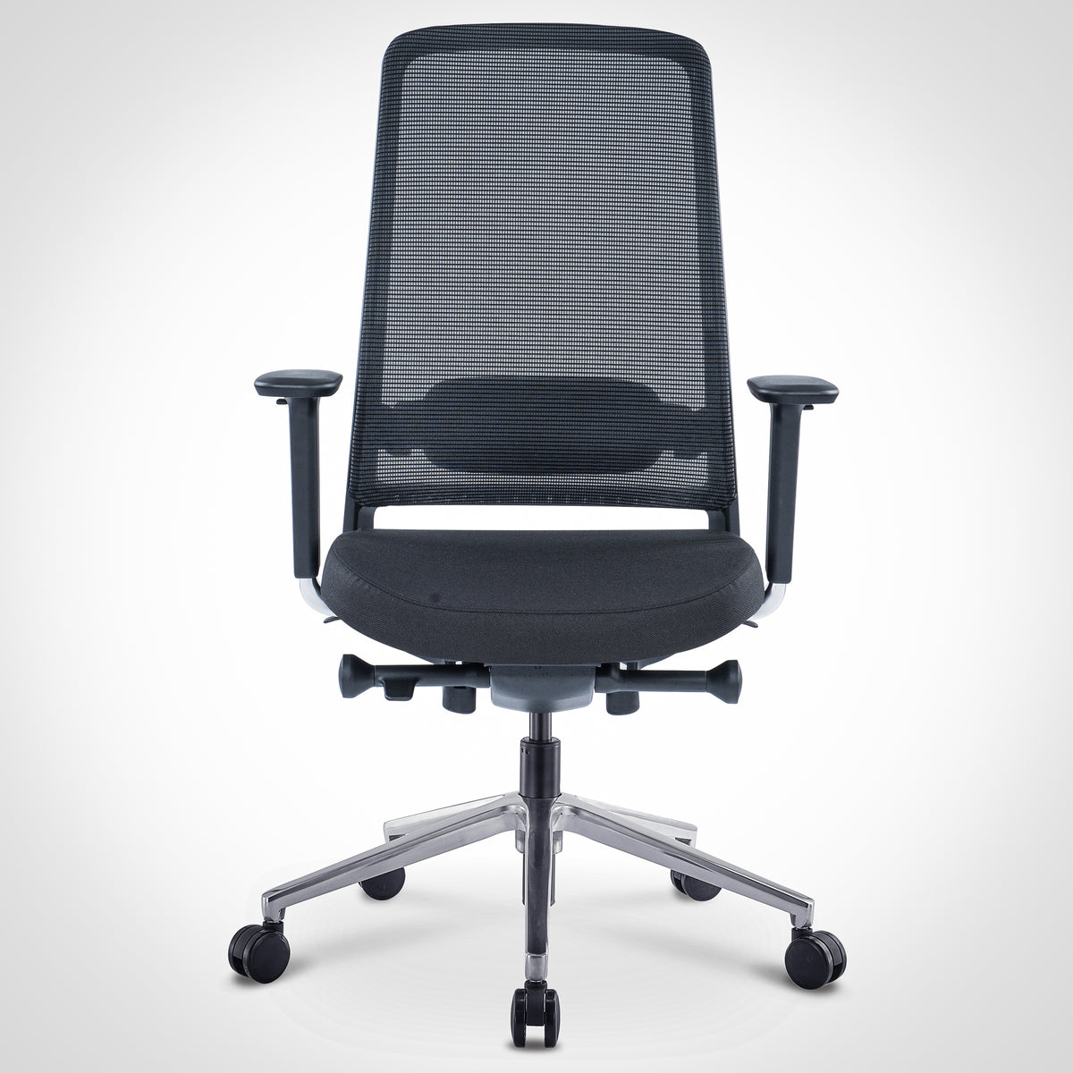 Pelicanwork Model 13 black ergonomic office chair with mesh back and adjustable arms