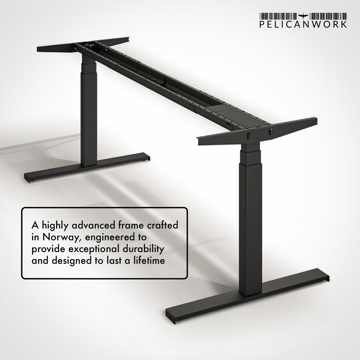 Pelicanwork Model M301 black adjustable standing desk frame, modern ergonomic office desk base
