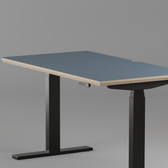 Model 301 Electric Standing Desk | Yale Blue Fenix | 48 x 24 in | Black Legs