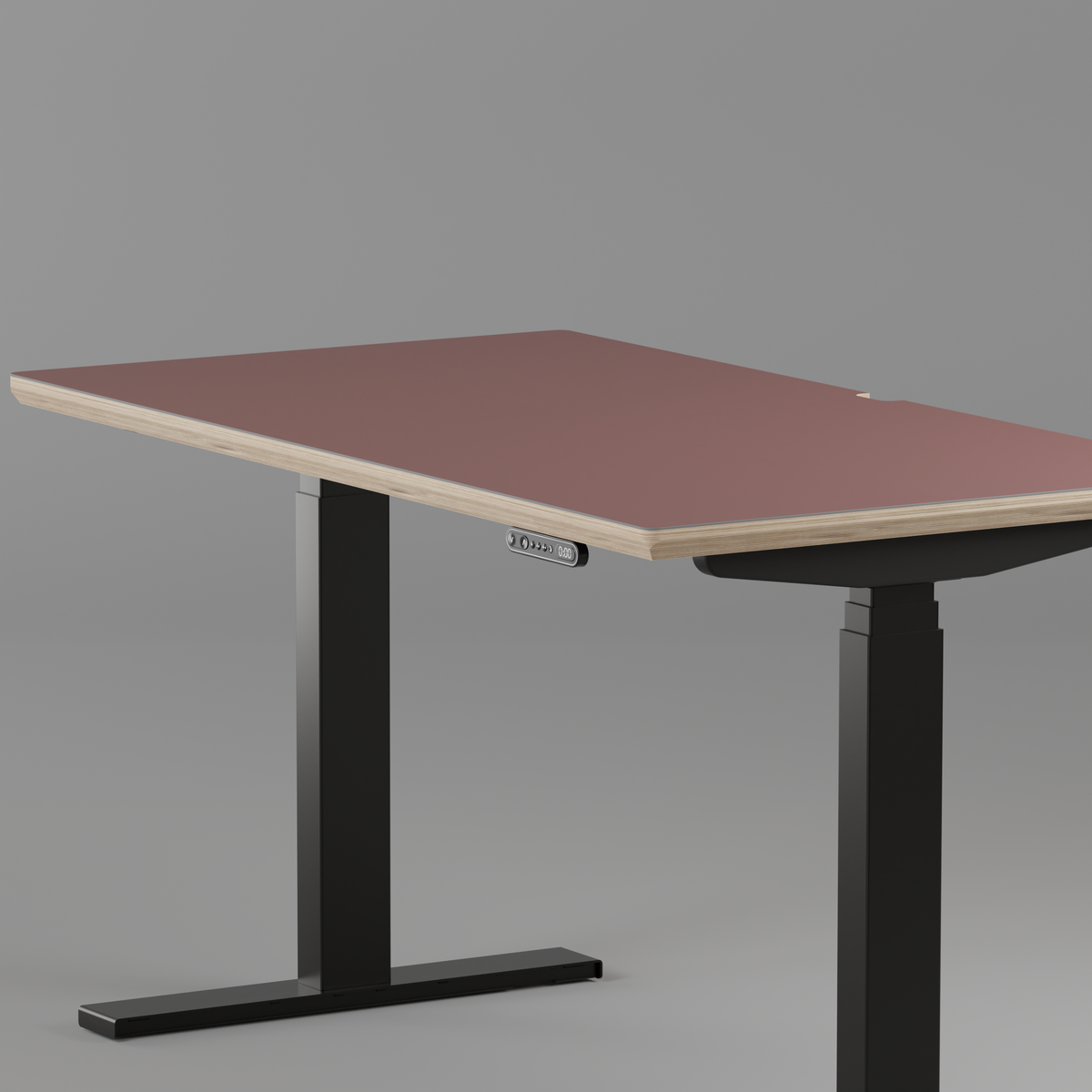 Model 301 Electric Standing Desk | Rosso Fenix | 48 x 24 in | Black Legs