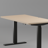 Model 301 Electric Standing Desk | Beige Fenix | 48 x 24 in | Black Legs