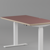 Model 301 Electric Standing Desk | Rosso Fenix | 48 x 24 in | White Legs