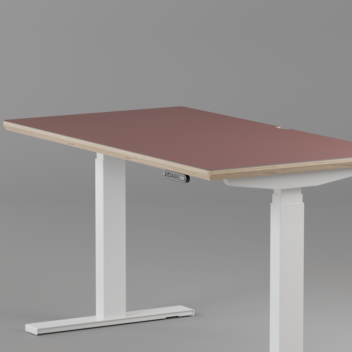 Model 301 Electric Standing Desk | Rosso Fenix | 48 x 24 in | White Legs