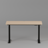 Model 301 Electric Standing Desk | Beige Fenix | 48 x 24 in | Black Legs
