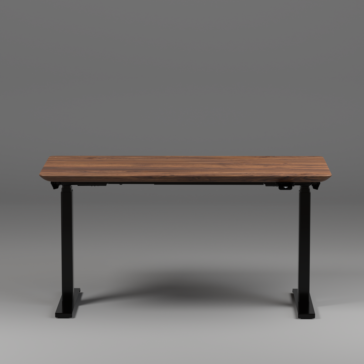 Model 304 Pro Electric Standing Desk | Walnut Wood | 55 x 28 in | Black Legs