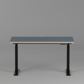 Model 301 Electric Standing Desk | Yale Blue Fenix | 48 x 24 in | Black Legs