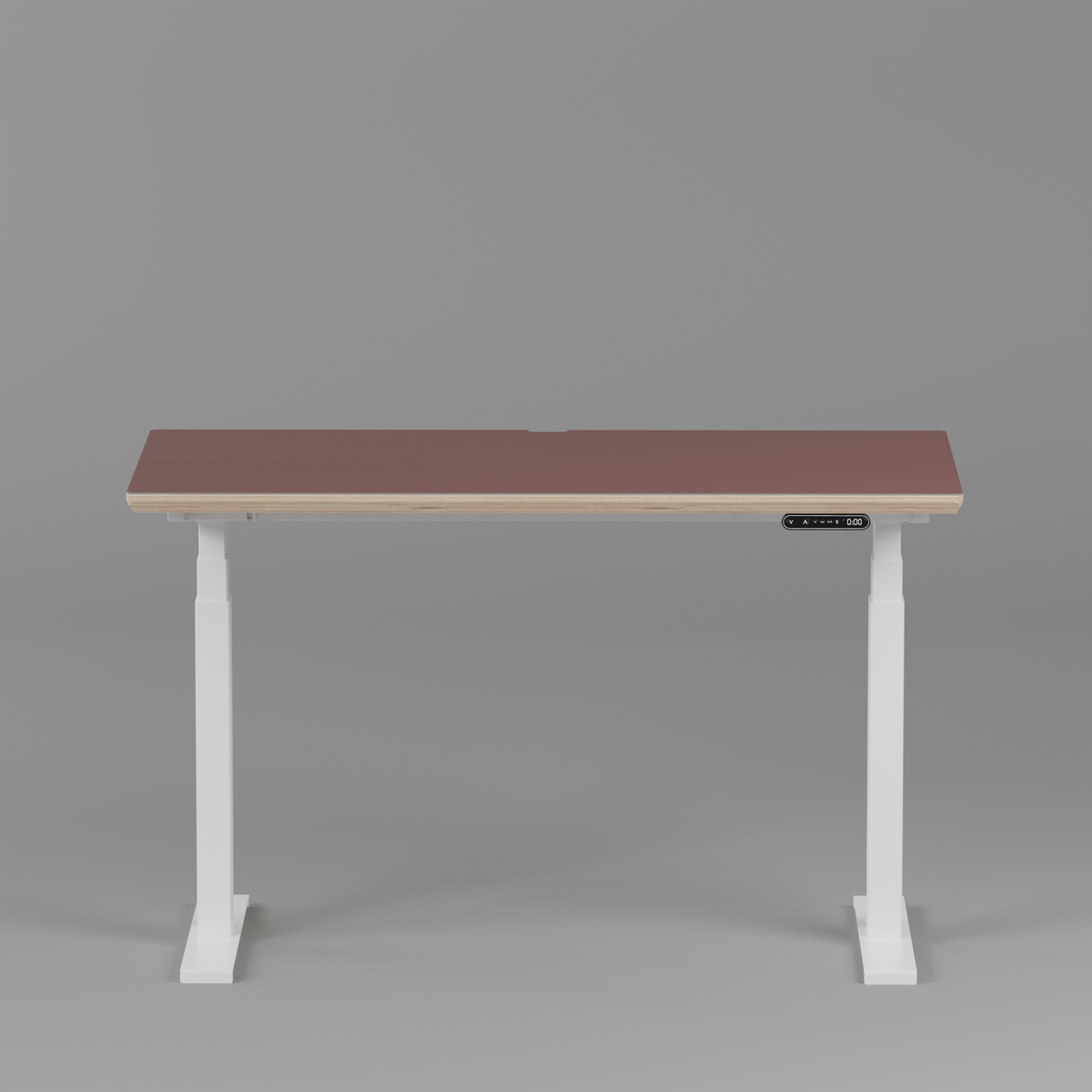 Model 301 Electric Standing Desk | Rosso Fenix | 48 x 24 in | White Legs