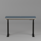Model 301 Electric Standing Desk | Yale Blue Fenix | 48 x 24 in | Black Legs