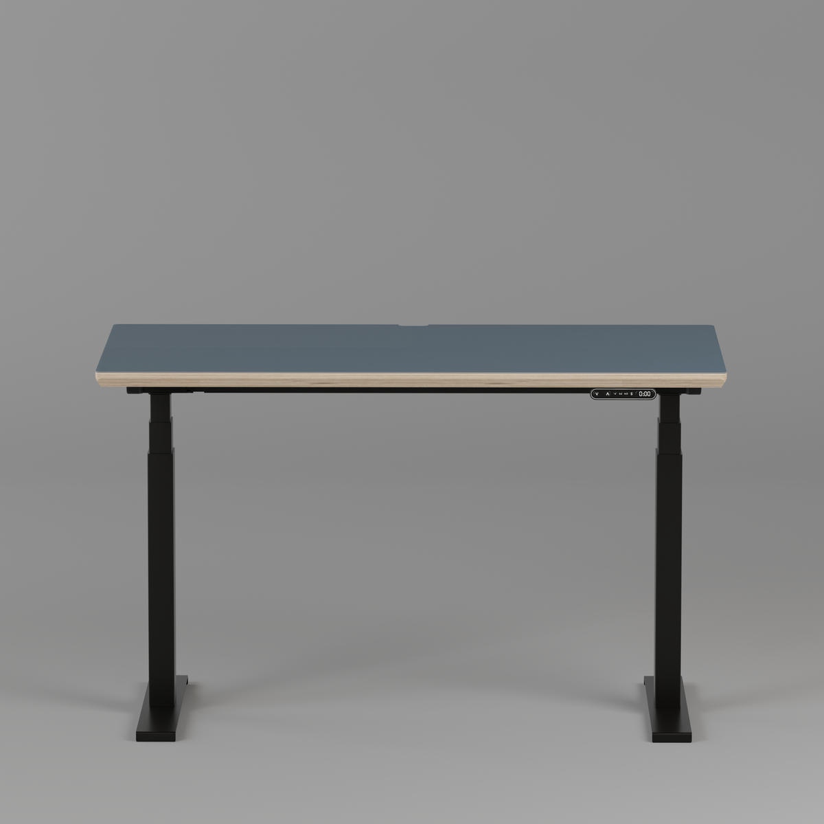 Model 301 Electric Standing Desk | Yale Blue Fenix | 48 x 24 in | Black Legs