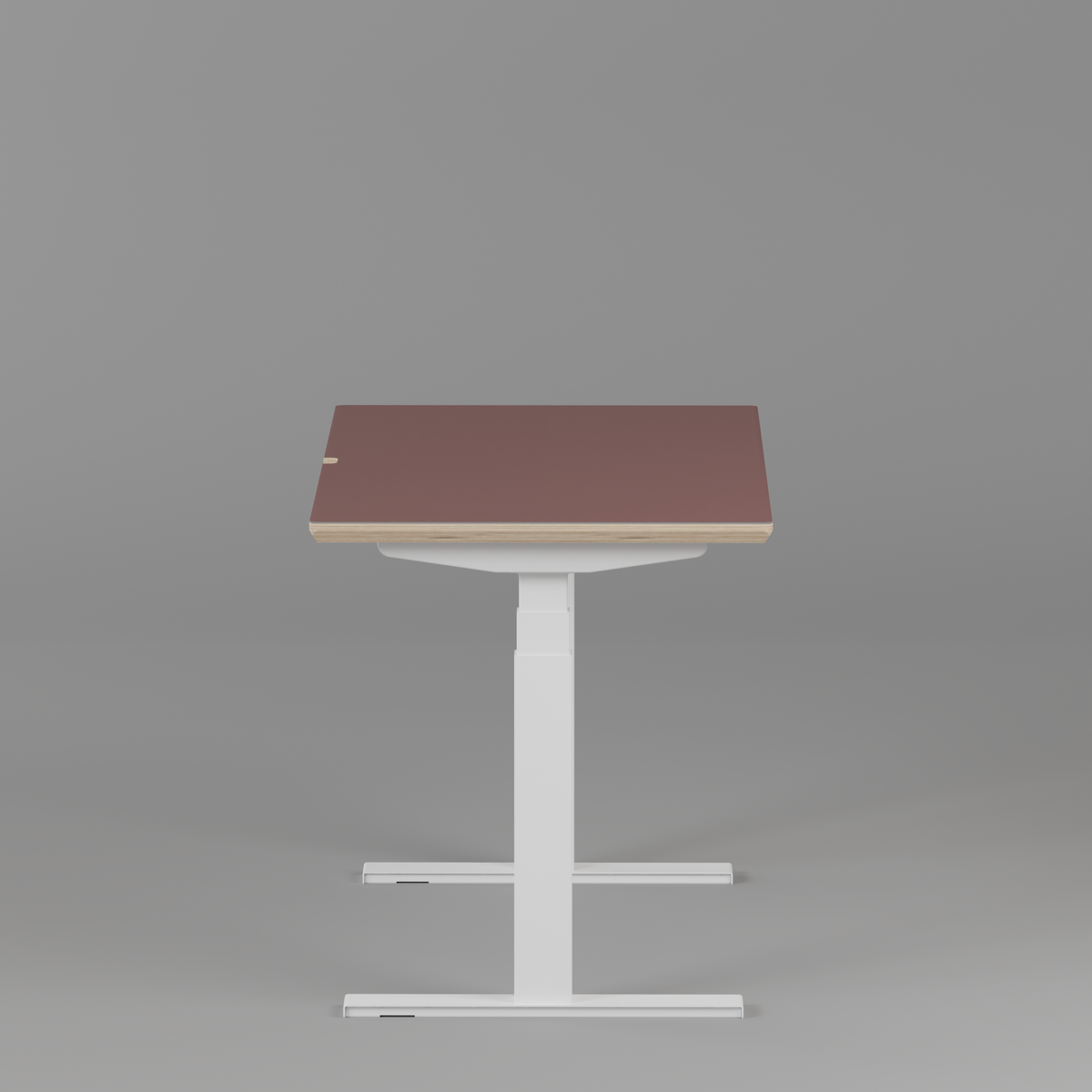 Model 301 Electric Standing Desk | Rosso Fenix | 48 x 24 in | White Legs