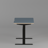 Model 301 Electric Standing Desk | Yale Blue Fenix | 48 x 24 in | Black Legs