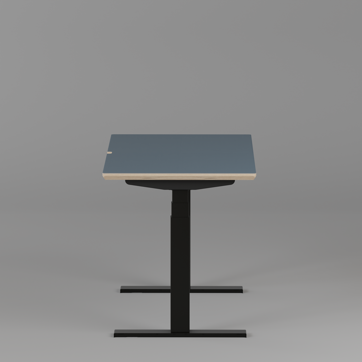 Model 301 Electric Standing Desk | Yale Blue Fenix | 48 x 24 in | Black Legs