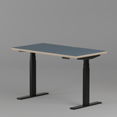 Model 301 Electric Standing Desk | Yale Blue Fenix | 48 x 24 in | Black Legs