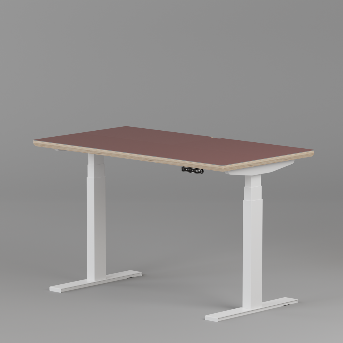 Model 301 Electric Standing Desk | Rosso Fenix | 48 x 24 in | White Legs