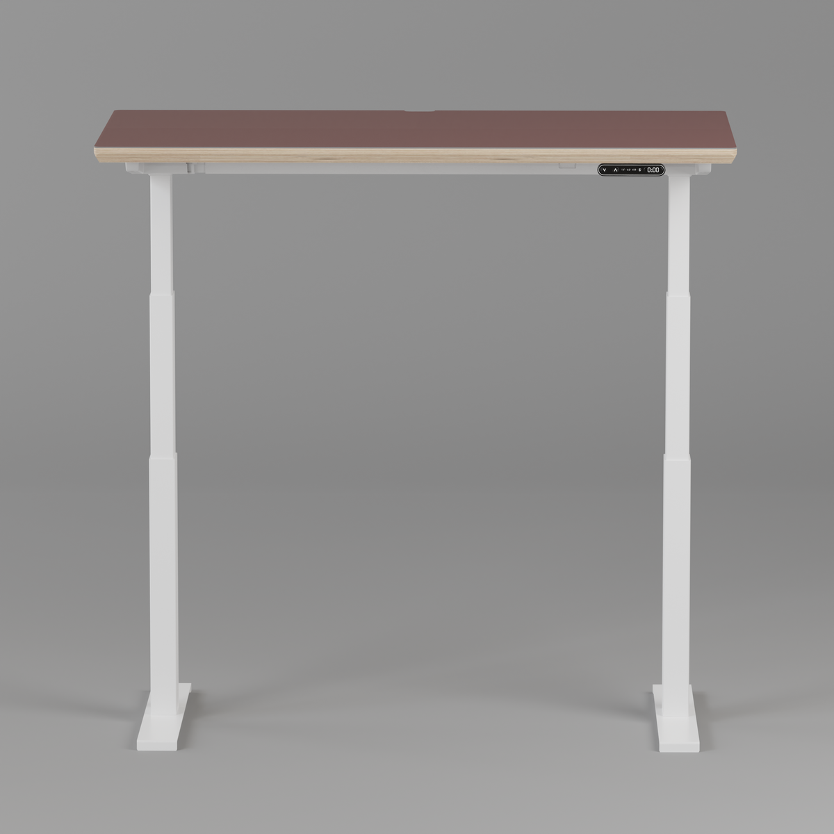 Model 301 Electric Standing Desk | Rosso Fenix | 48 x 24 in | White Legs