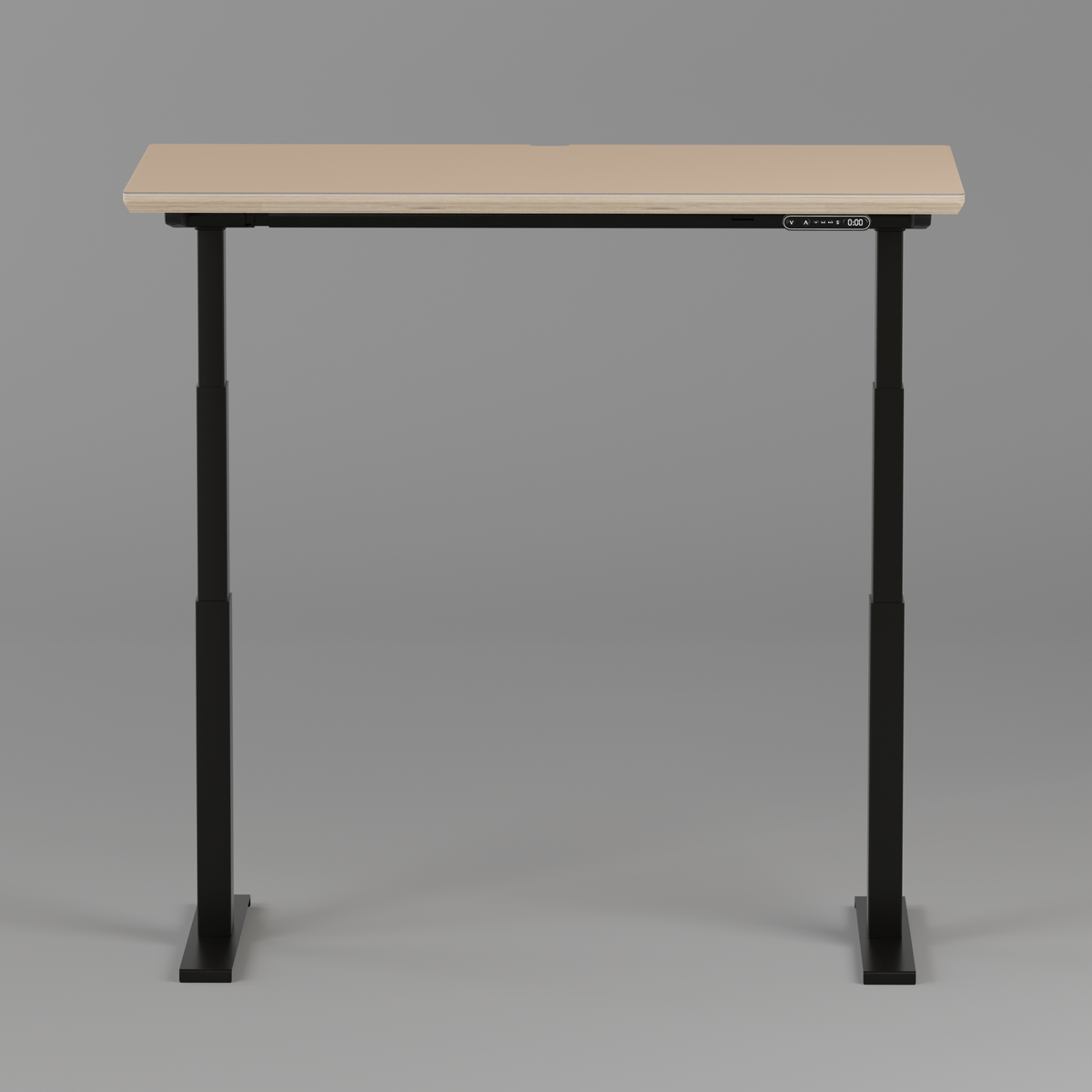 Model 301 Electric Standing Desk | Beige Fenix | 48 x 24 in | Black Legs