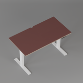 Model 301 Electric Standing Desk | Rosso Fenix | 48 x 24 in | White Legs