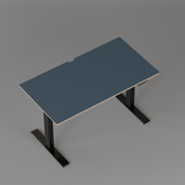 Model 301 Electric Standing Desk | Yale Blue Fenix | 48 x 24 in | Black Legs