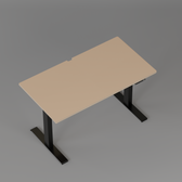 Model 301 Electric Standing Desk | Beige Fenix | 48 x 24 in | Black Legs