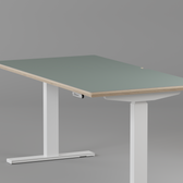 Model 301 Electric Standing Desk | Moss Green Fenix | 55 x 27 in | White Legs