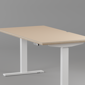 Model 301 Electric Standing Desk | Beige Fenix | 55 x 27 in | White Legs