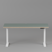 Model 301 Electric Standing Desk | Moss Green Fenix | 55 x 27 in | White Legs