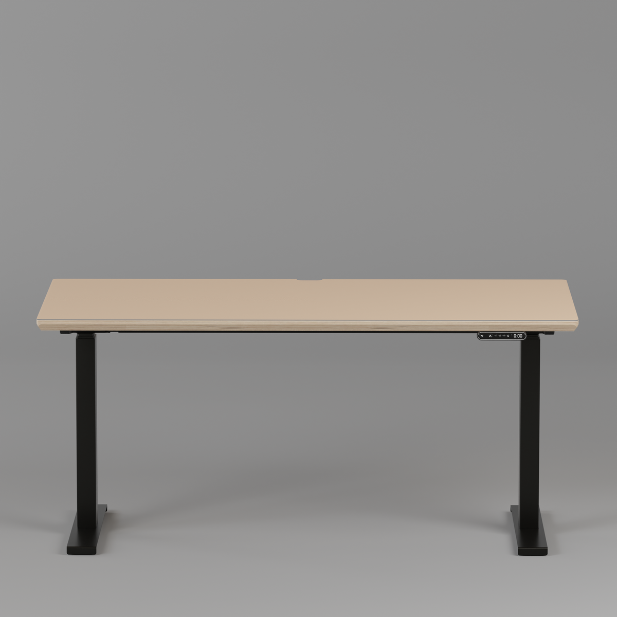 Model 301 Electric Standing Desk | Beige Fenix | 55 x 27 in | Black Legs