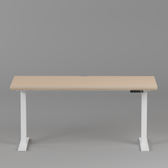 Model 301 Electric Standing Desk | Beige Fenix | 55 x 27 in | White Legs