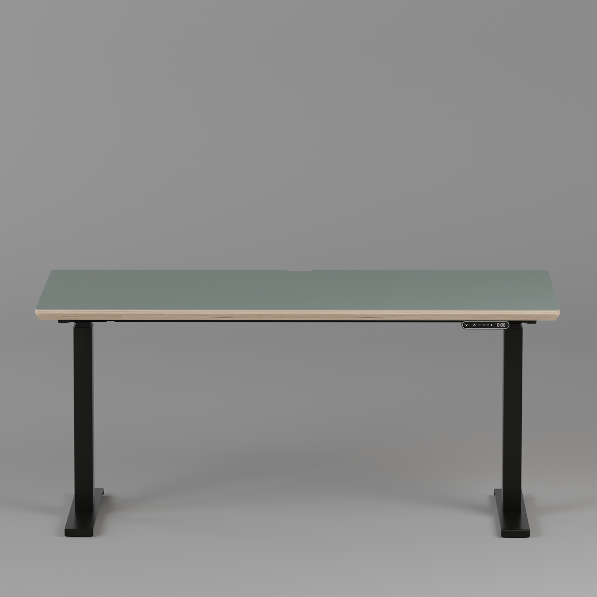 Model 301 Electric Standing Desk | Moss Green Fenix | 55 x 27 in | Black Legs