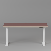 Model 301 Electric Standing Desk | Rosso Fenix | 55 x 27 in | White Legs