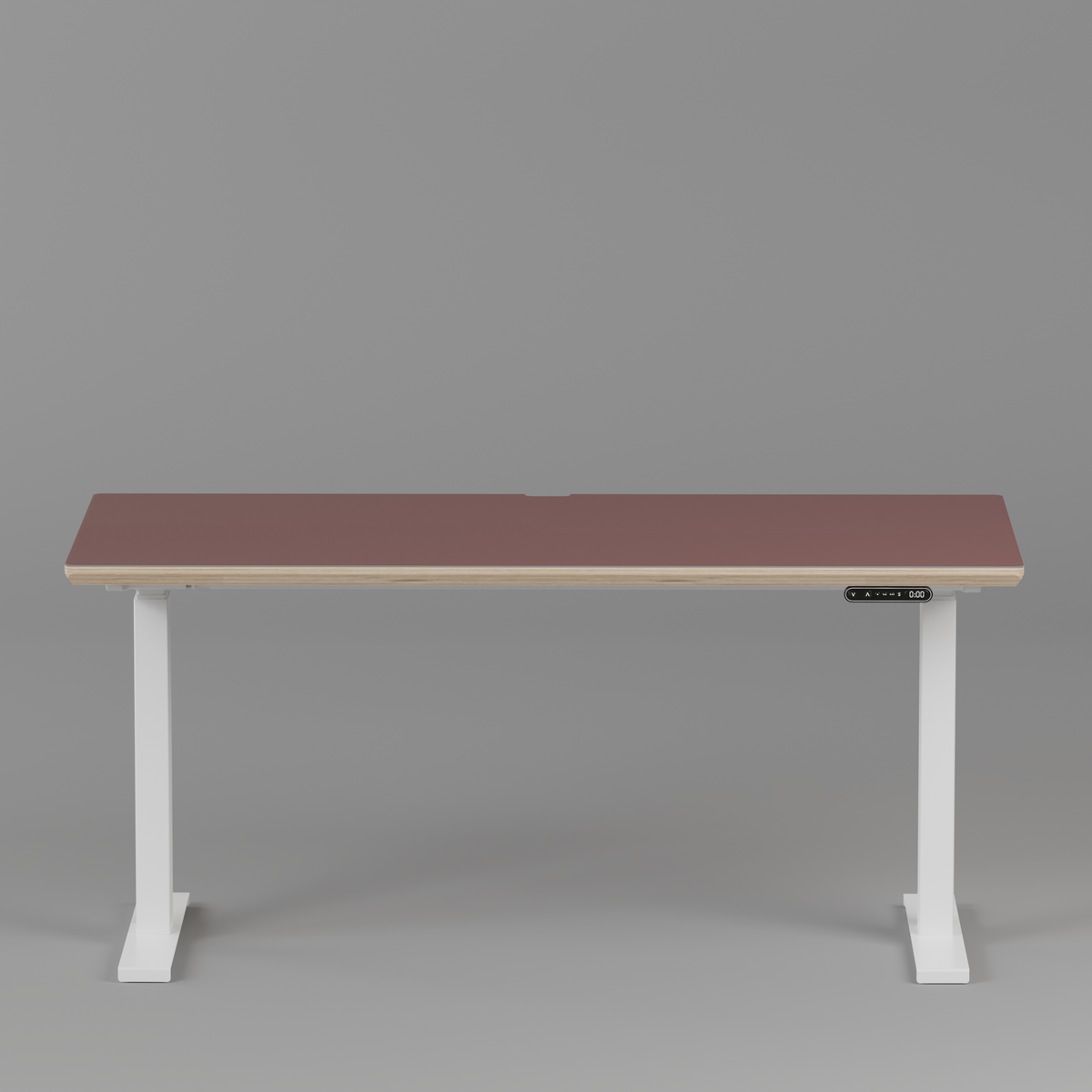 Model 301 Electric Standing Desk | Rosso Fenix | 55 x 27 in | White Legs