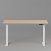 Model 301 Electric Standing Desk | Beige Fenix | 55 x 27 in | White Legs