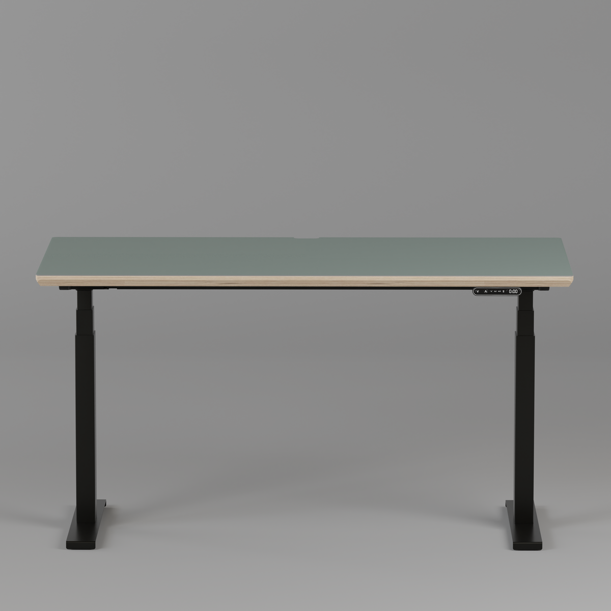 Model 301 Electric Standing Desk | Moss Green Fenix | 55 x 27 in | Black Legs