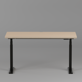 Model 301 Electric Standing Desk | Beige Fenix | 55 x 27 in | Black Legs
