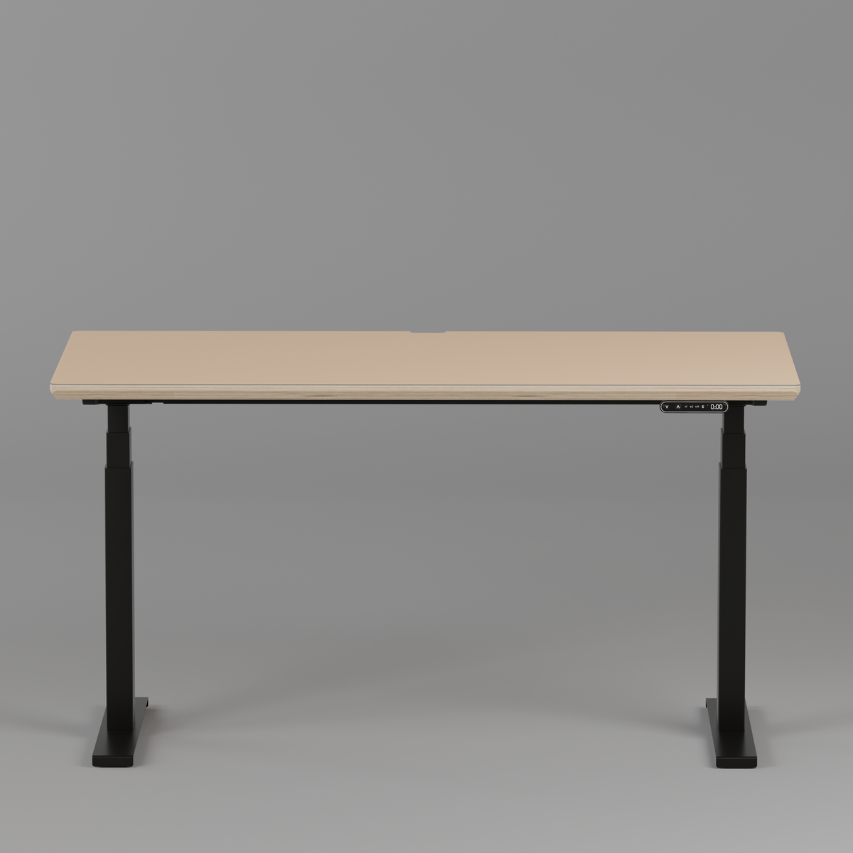 Model 301 Electric Standing Desk | Beige Fenix | 55 x 27 in | Black Legs