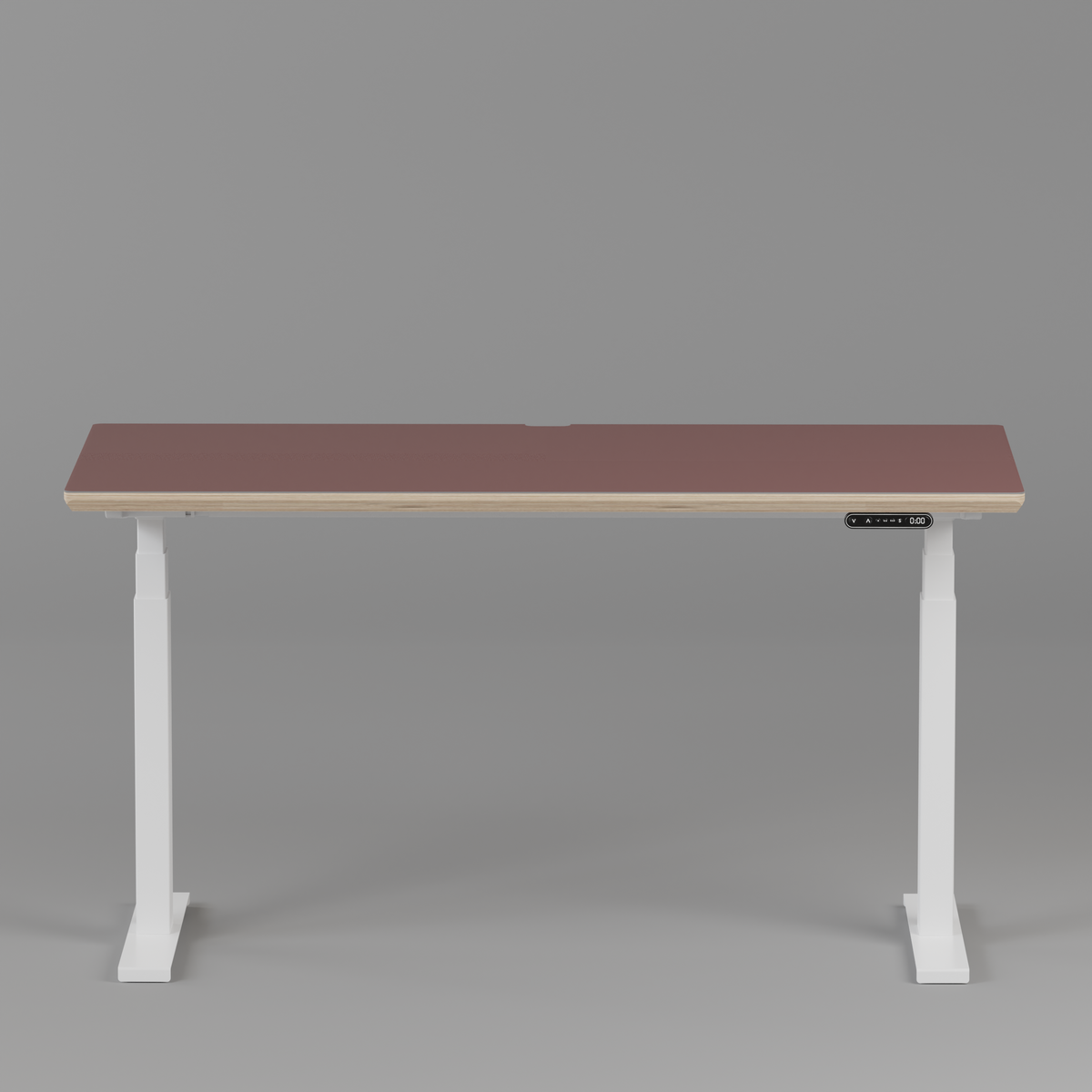 Model 301 Electric Standing Desk | Rosso Fenix | 55 x 27 in | White Legs