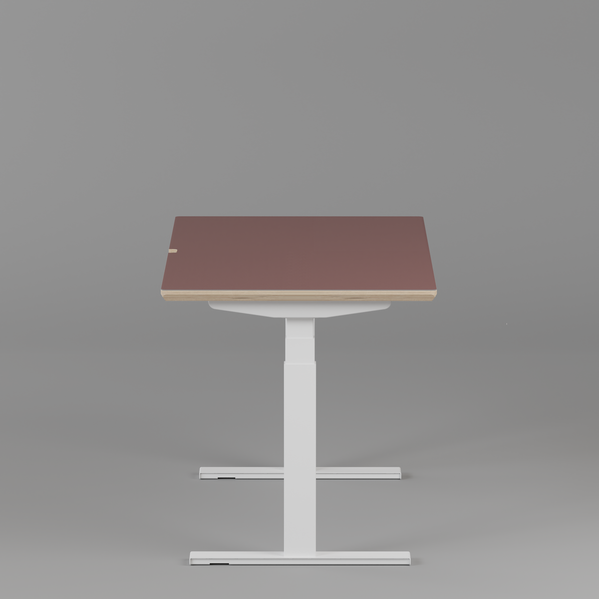Model 301 Electric Standing Desk | Rosso Fenix | 55 x 27 in | White Legs