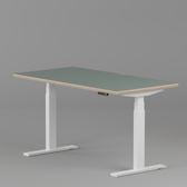 Model 301 Electric Standing Desk | Moss Green Fenix | 55 x 27 in | White Legs