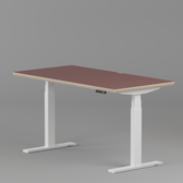 Model 301 Electric Standing Desk | Rosso Fenix | 55 x 27 in | White Legs