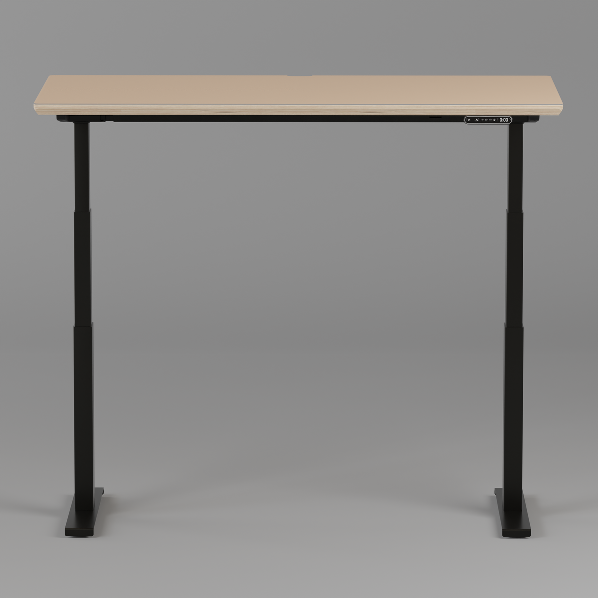 Model 301 Electric Standing Desk | Beige Fenix | 55 x 27 in | Black Legs