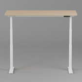Model 301 Electric Standing Desk | Beige Fenix | 55 x 27 in | White Legs